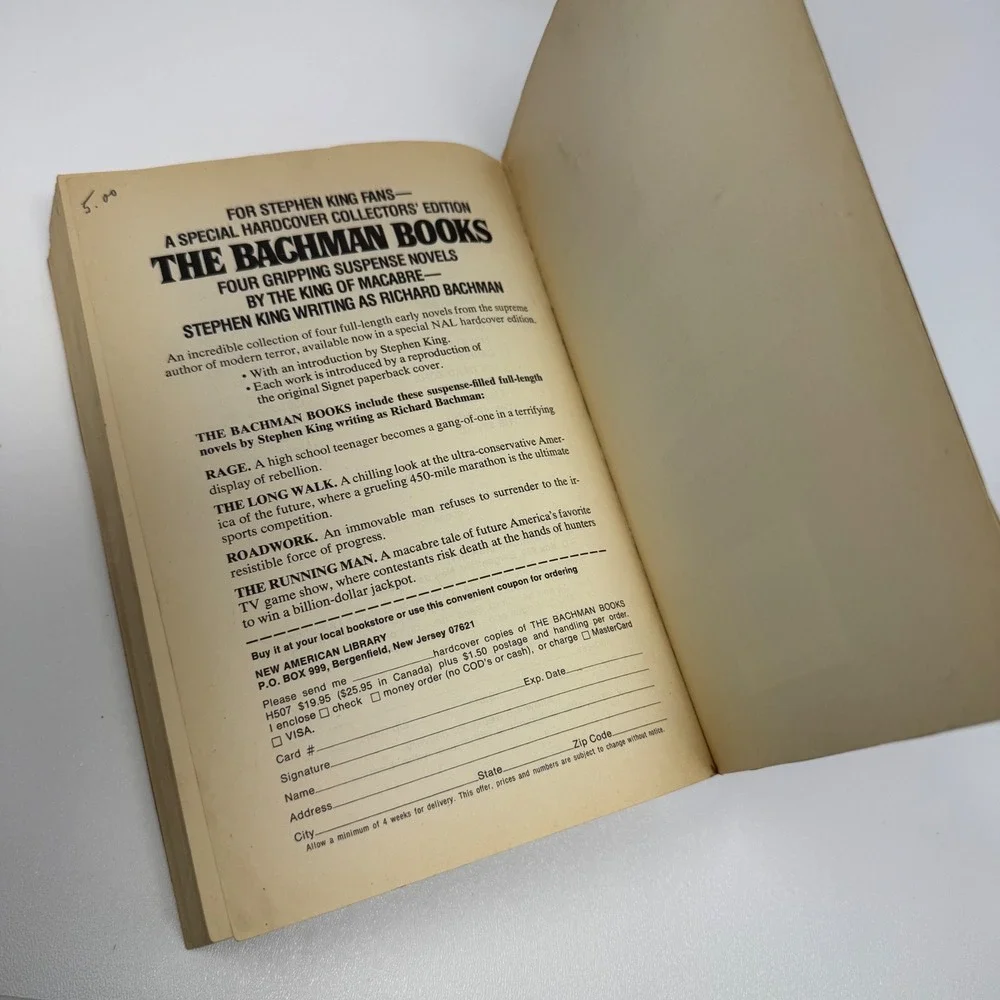The Bachman Books Stephen King Rage Long Walk Roadwork Running Man Plume 1st‎ Ed